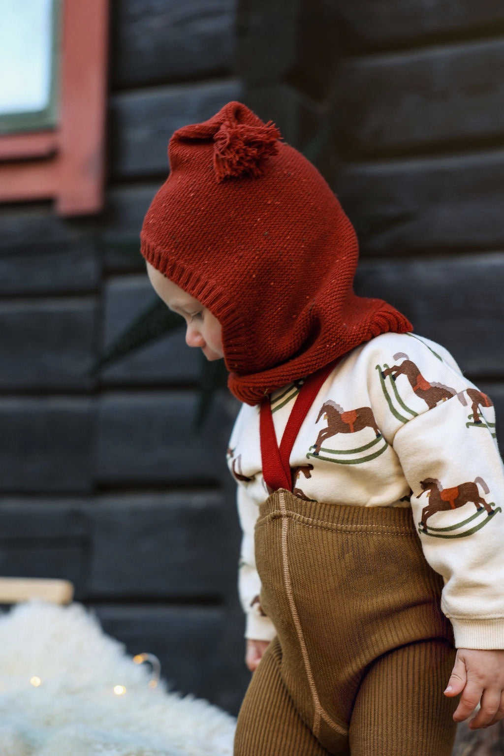 Silly Silas Acorn Brown w Maple Leaf Footless Tights