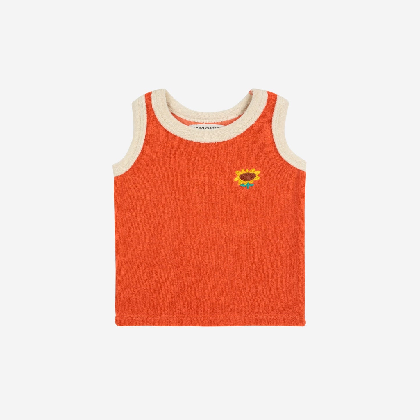 Red sunflower terry cloth kids tank top - Bobo Choses