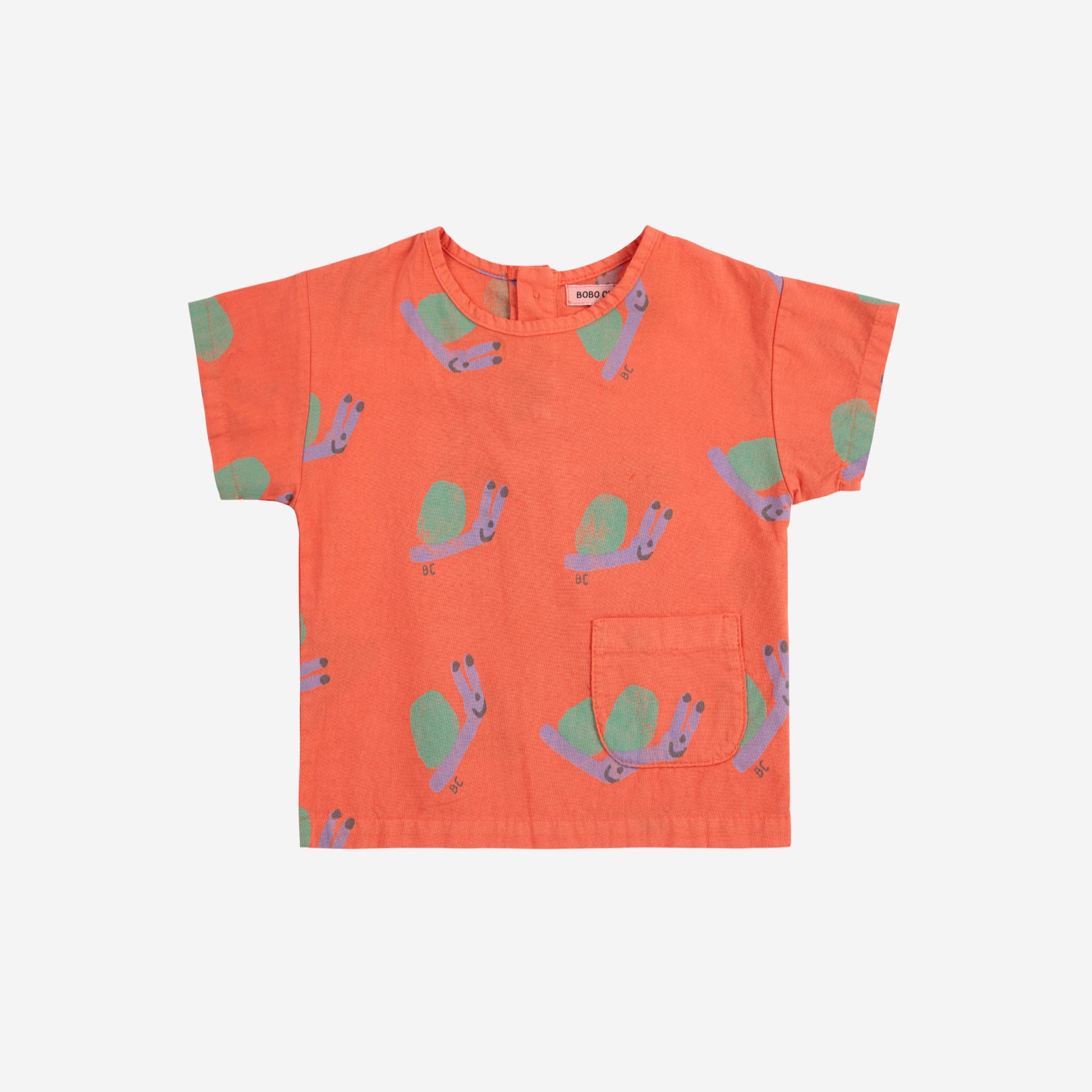 Bobo Choses Funny Snail all over woven blouse red