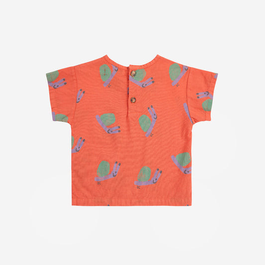 Bobo Choses Baby Funny Snail All Over Woven Top