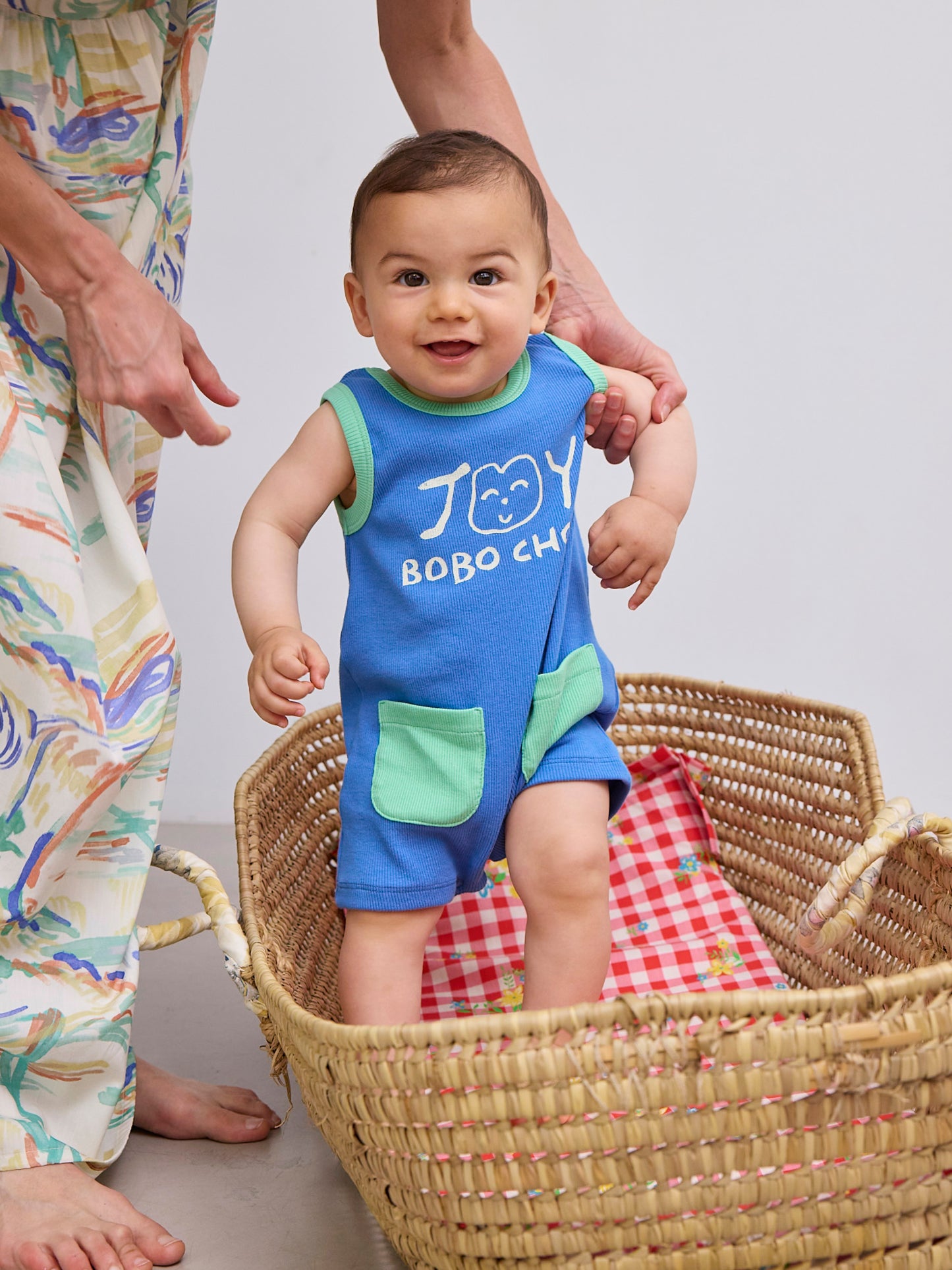 Bobo Choses Baby Smiling Blue Playsuit