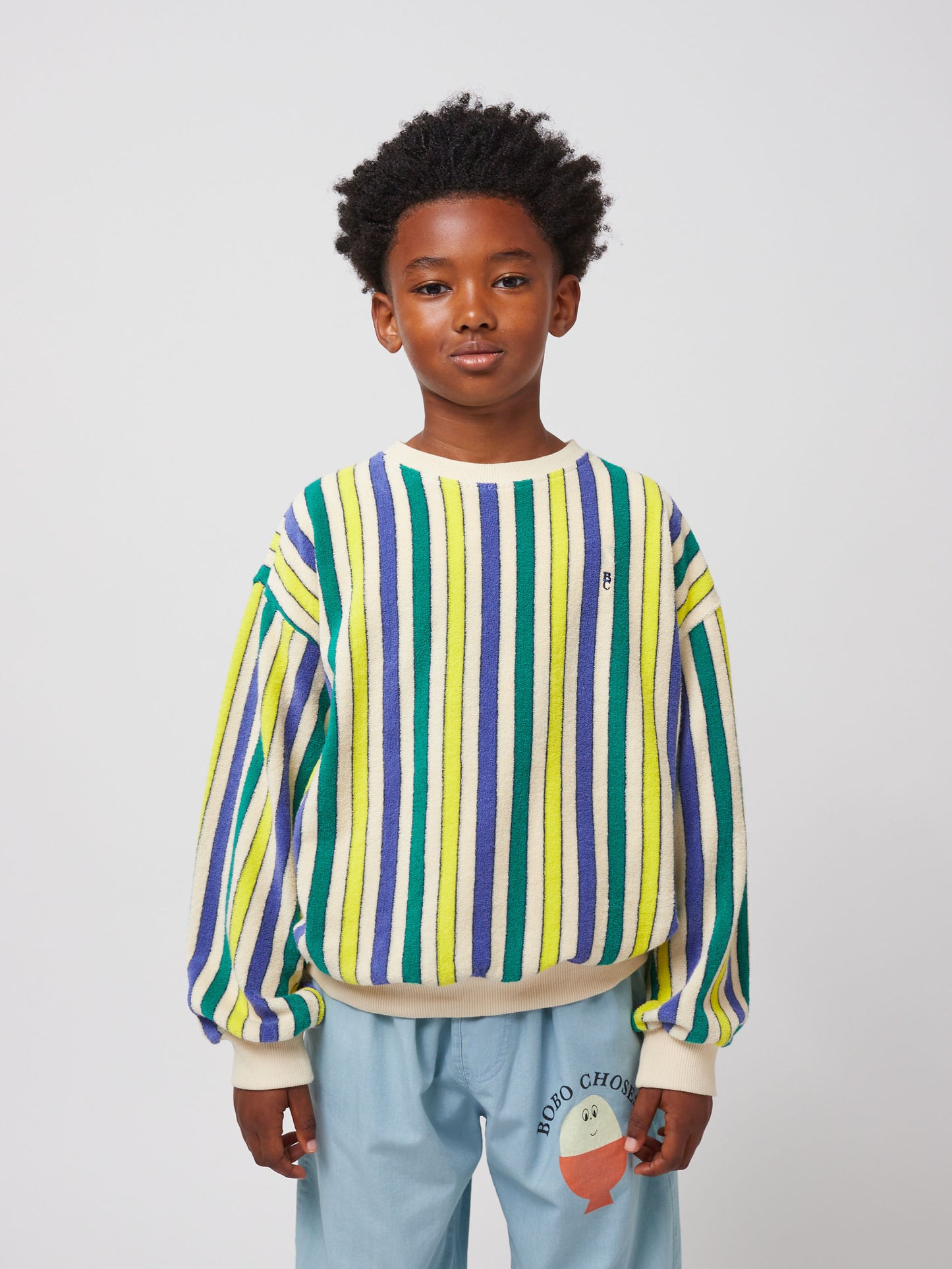 Bobo Choses Multicolor Stripes Terry Cloth Sweatshirt