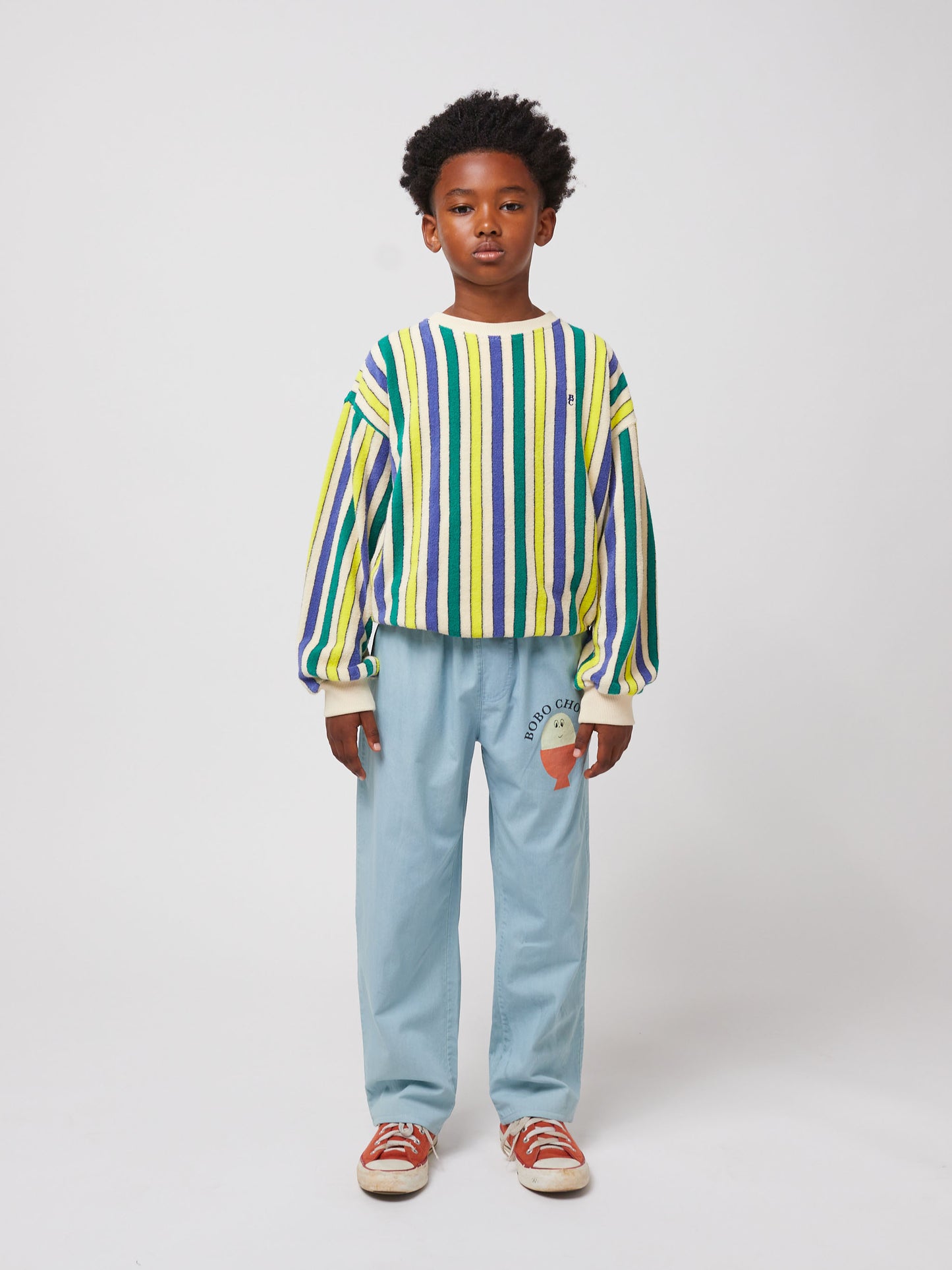 Bobo Choses Multicolor Stripes Terry Cloth Sweatshirt