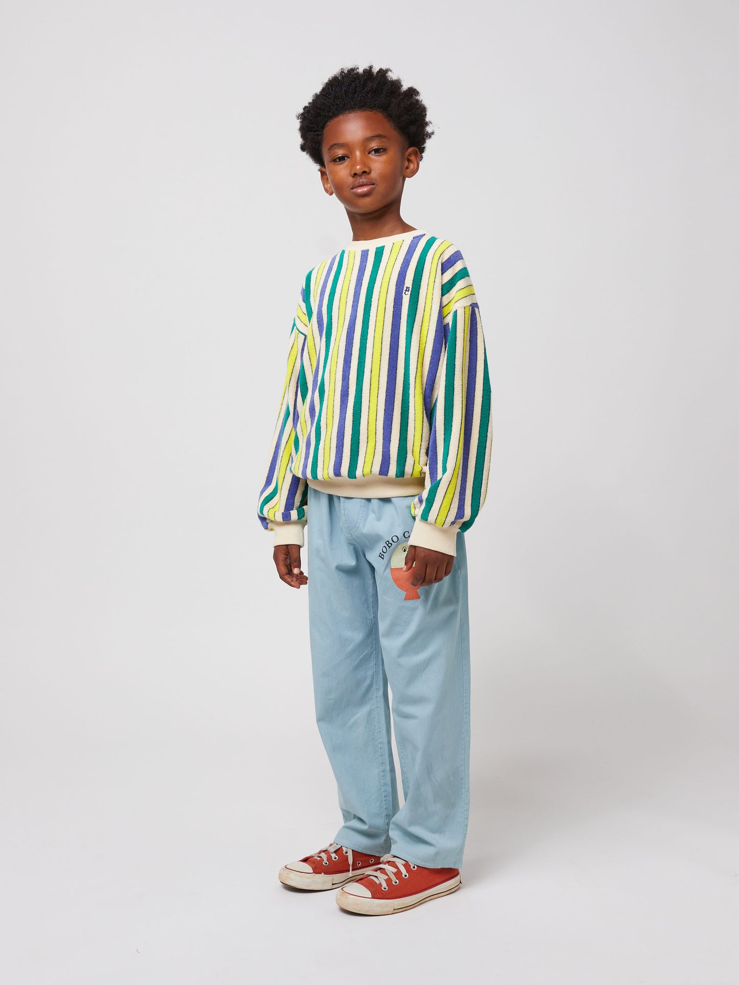 Bobo Choses Multicolor Stripes Terry Cloth Sweatshirt