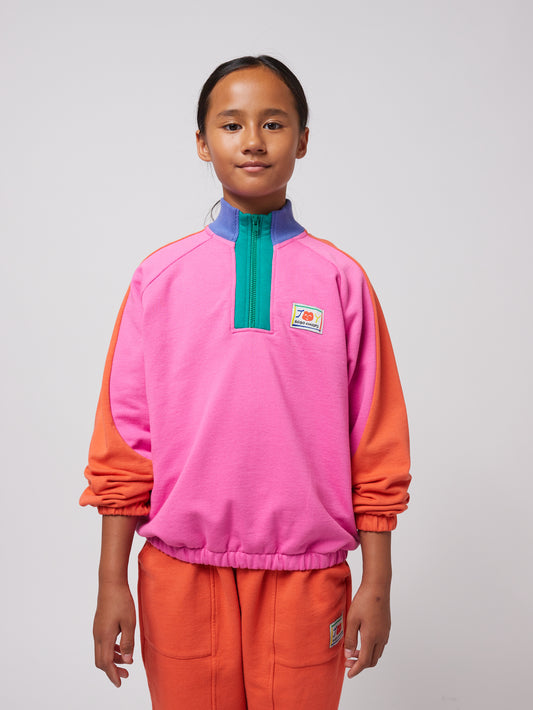 Bobo Choses Smiling Colour Block 1/4 Zipped Sweatshirt