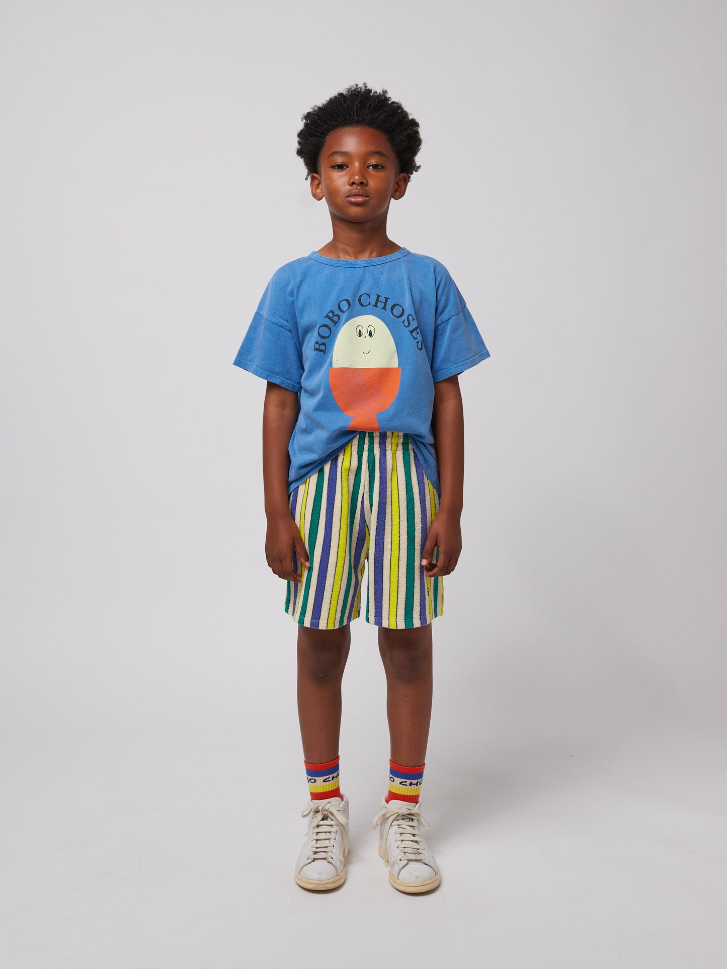 Bobo Choses Multicolor Stripes Terry Cloth Bermuda Shorts