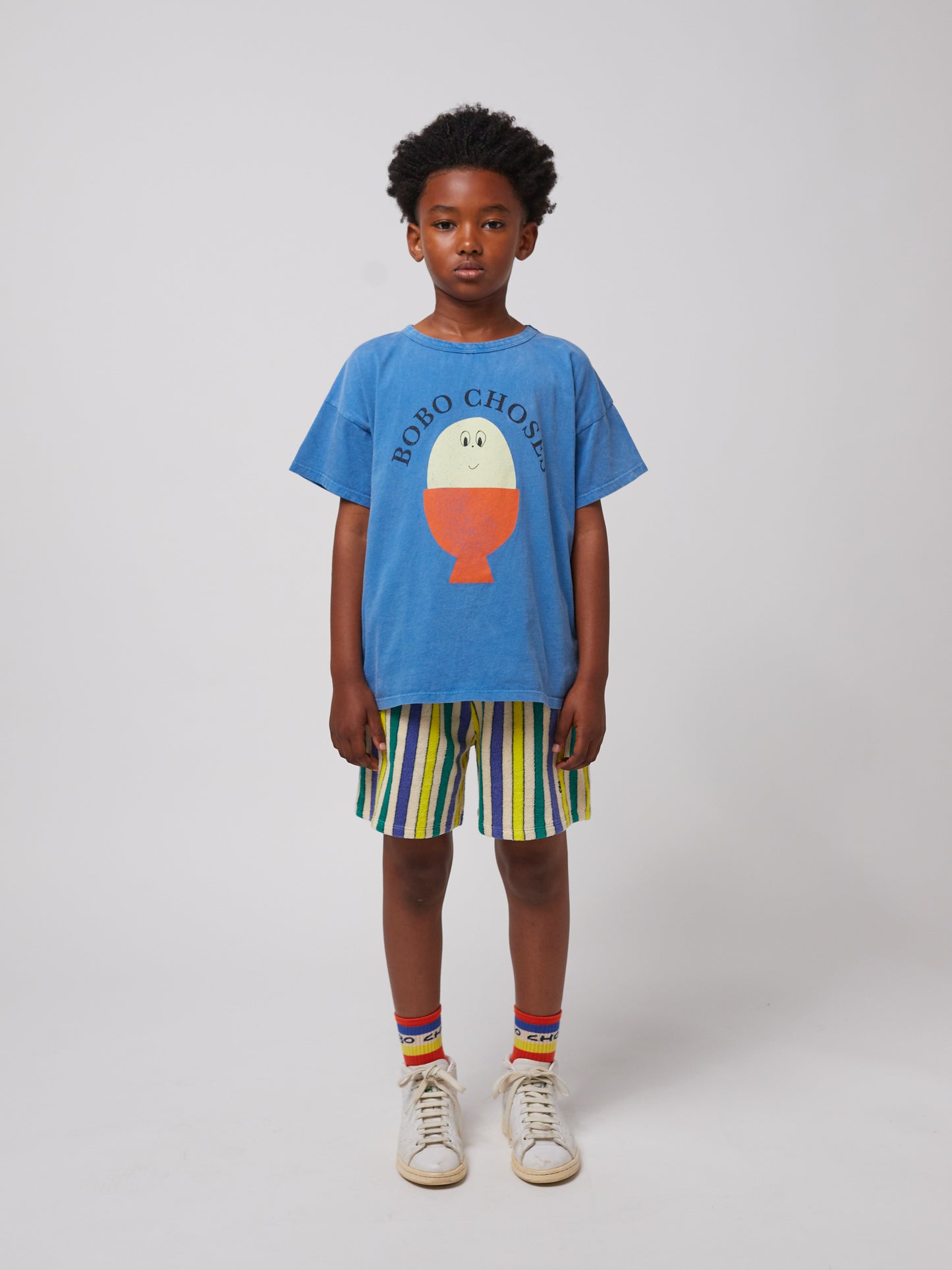 Bobo Choses Multicolor Stripes Terry Cloth Bermuda Shorts