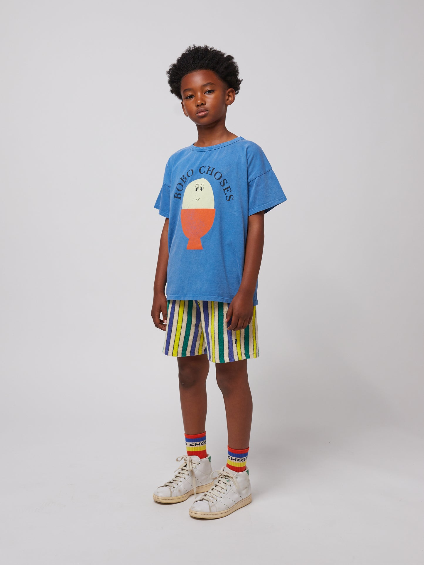 Bobo Choses Multicolor Stripes Terry Cloth Bermuda Shorts