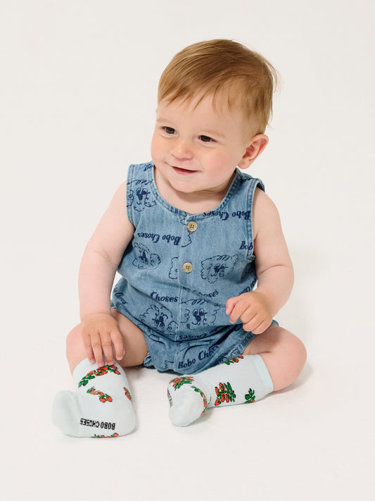 Bobo Choses Baby Pickles The Dog Denim Playsuit