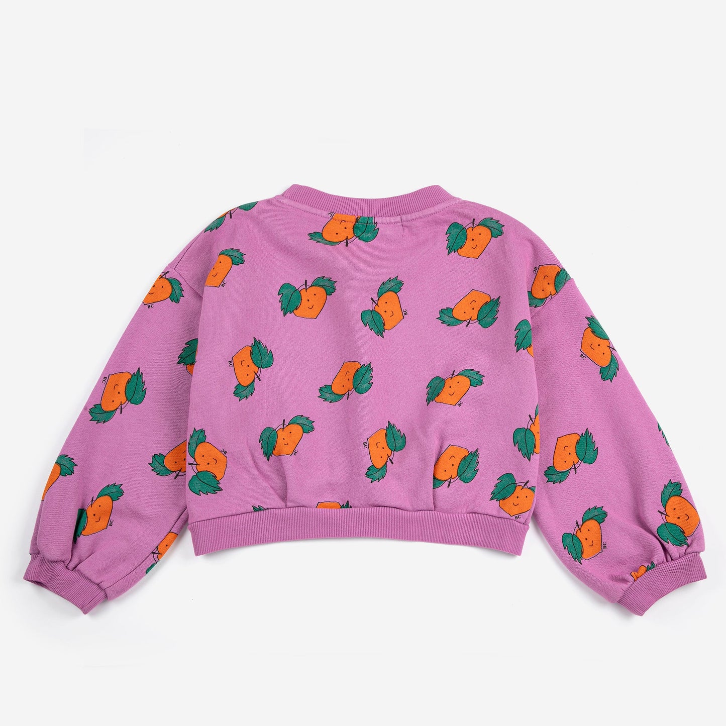 Bobo Choses Tangerine All Over Cropped Sweatshirt