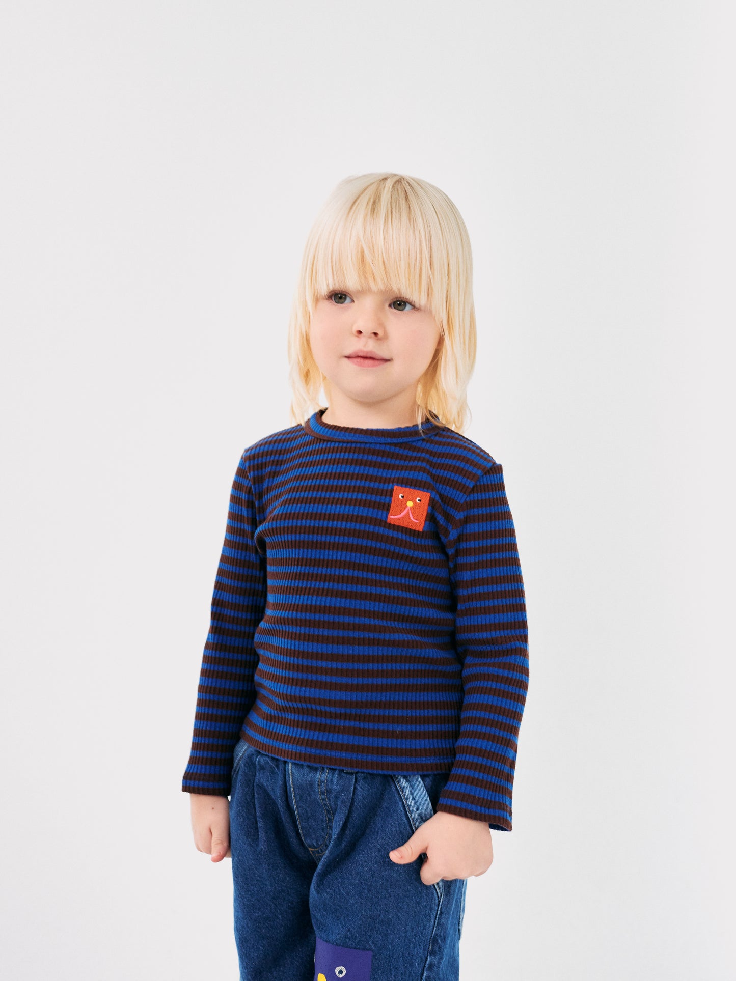 Bobo Choses Funny Face Embroidery T-Shirt