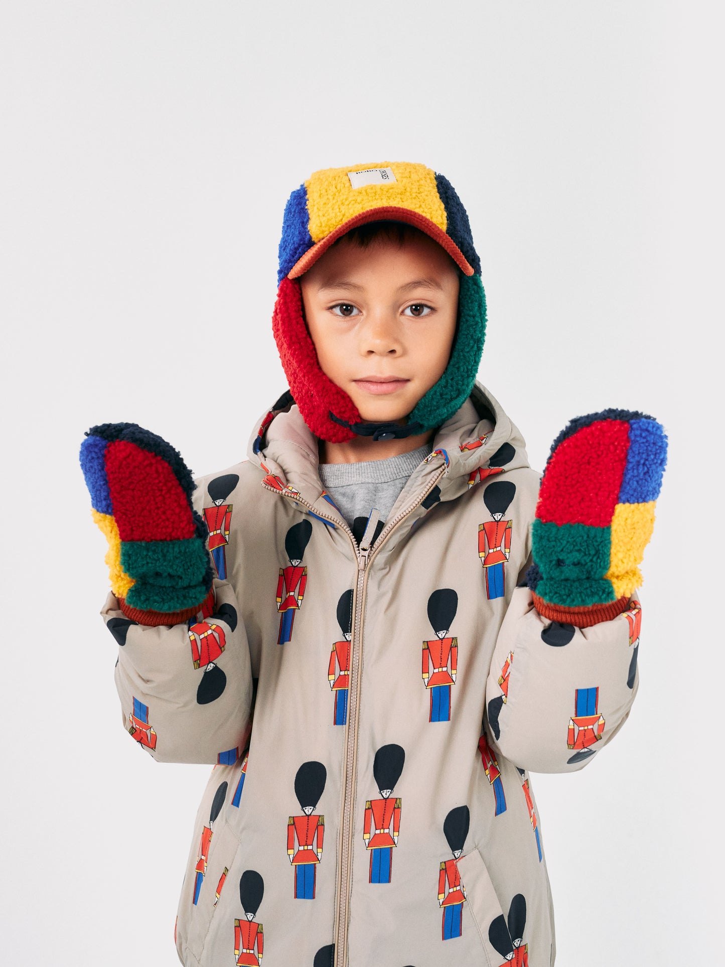 Bobo Choses Colour Block Sheepskin Chapka