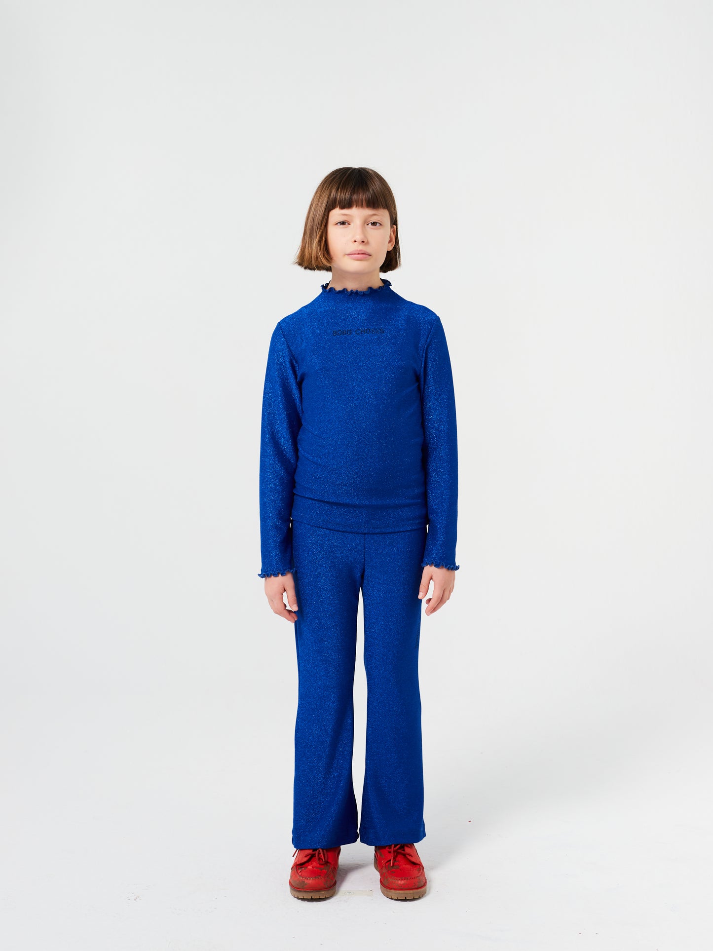 Bobo Choses Blue Glitter Turtle Neck T-shirt