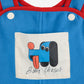 Blue apron with a cartoon dog design and 'Bobo Choses' text on a white background