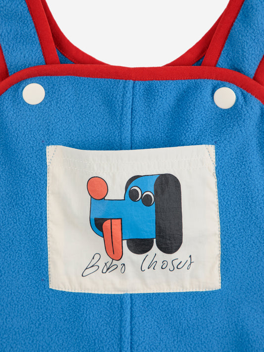 Blue apron with a cartoon dog design and 'Bobo Choses' text on a white background