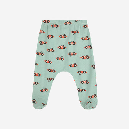 Bobo Choses Baby Race Car Footed Leggings