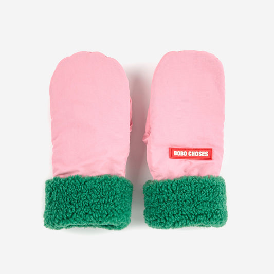 Bobo Choses Pink Bicolour Mittens