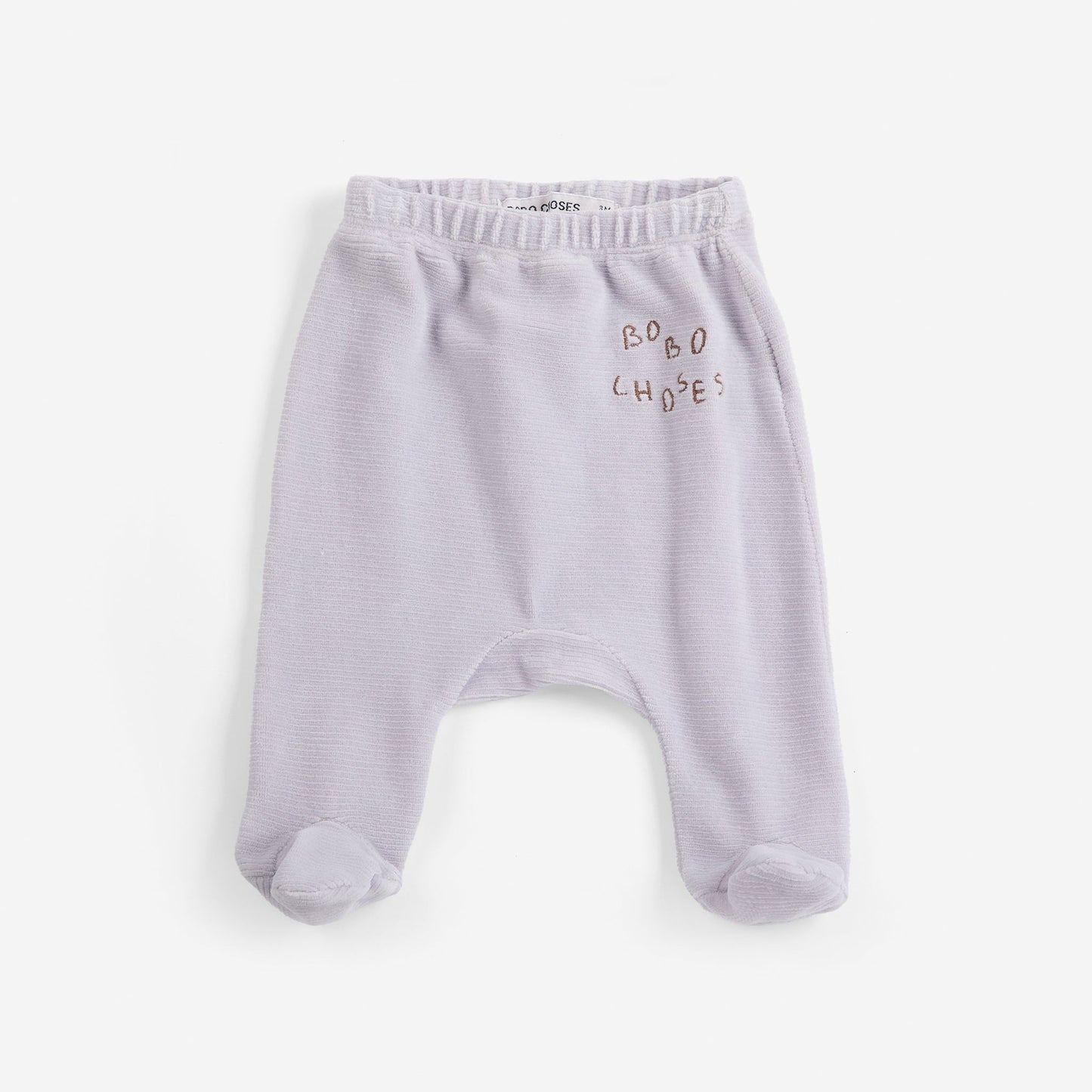 Bobo Choses Baby Lilac Velvet Footed Leggings