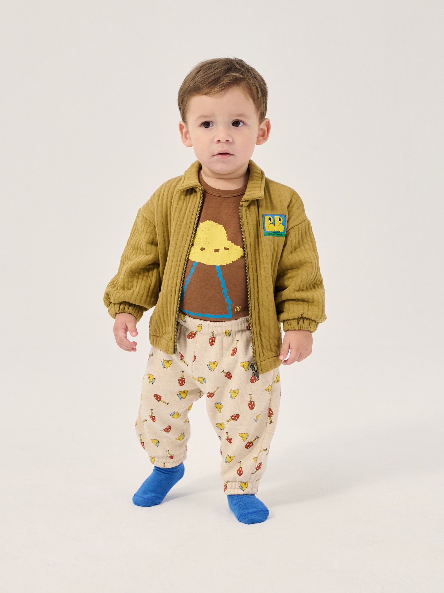 Bobo Choses Baby Tag Quilted Zipped Sweatshirt