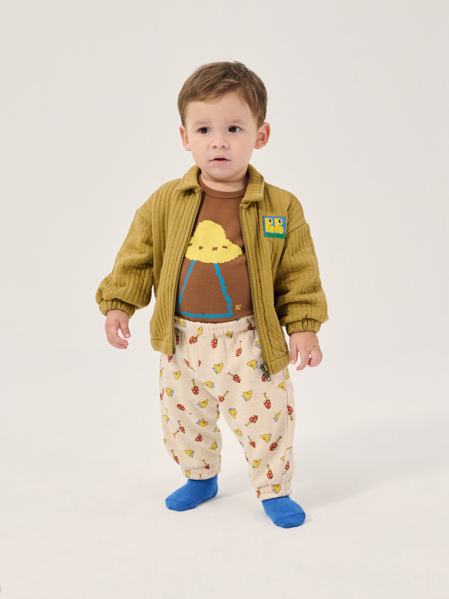 Bobo Choses Baby Tag Quilted Zipped Sweatshirt