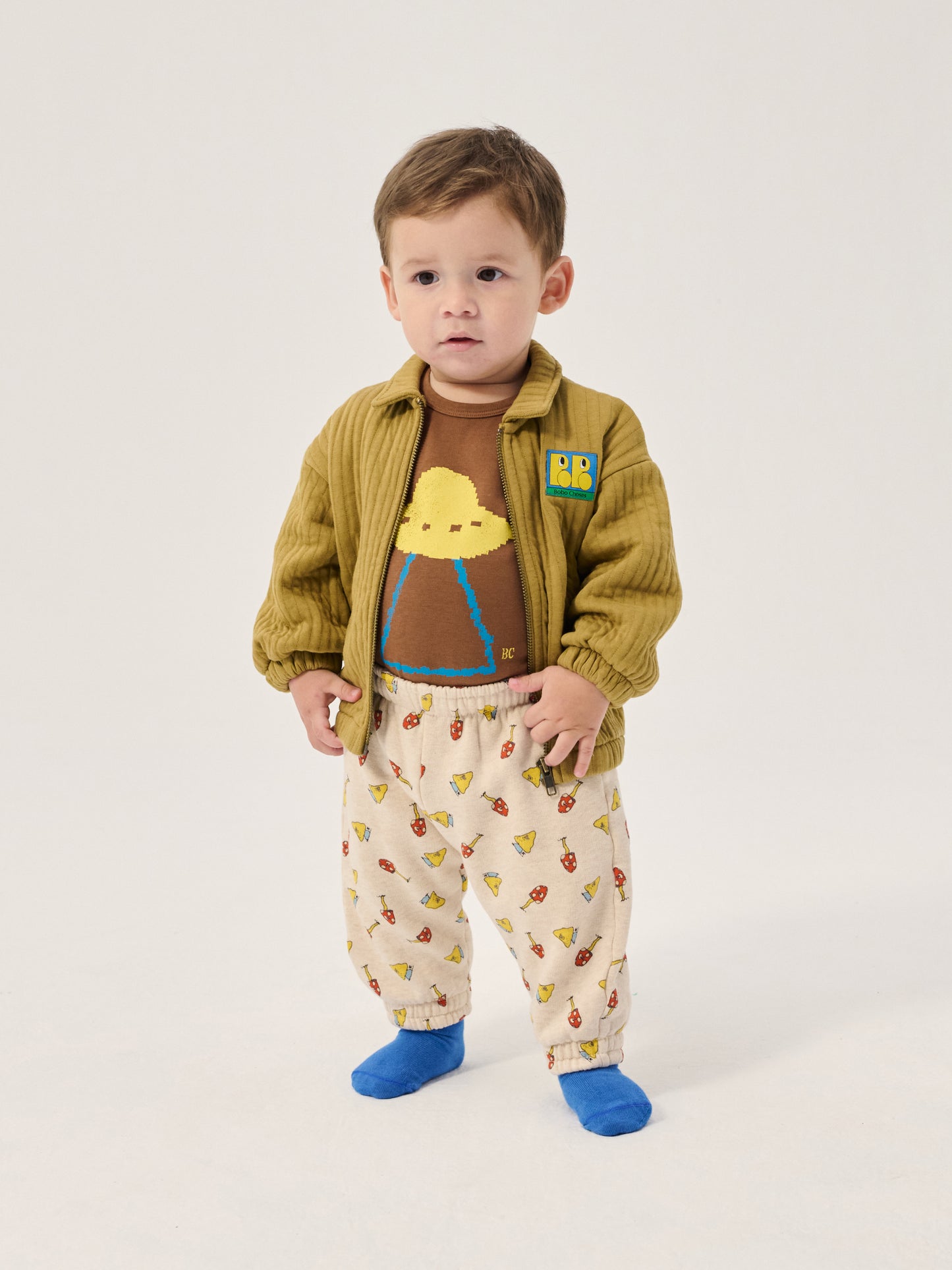 Bobo Choses Baby Tag Quilted Zipped Sweatshirt