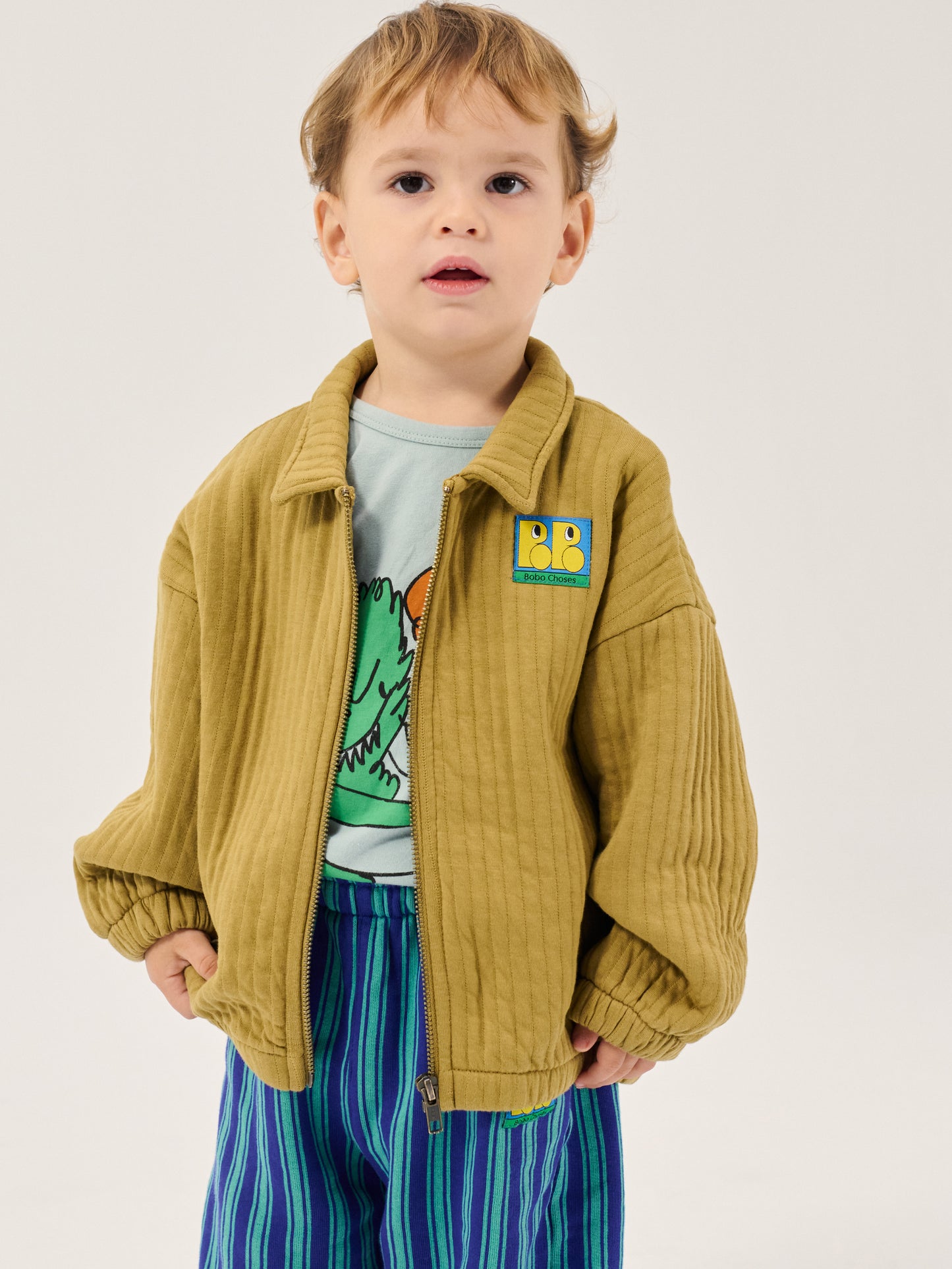 Bobo Choses Baby Tag Quilted Zipped Sweatshirt