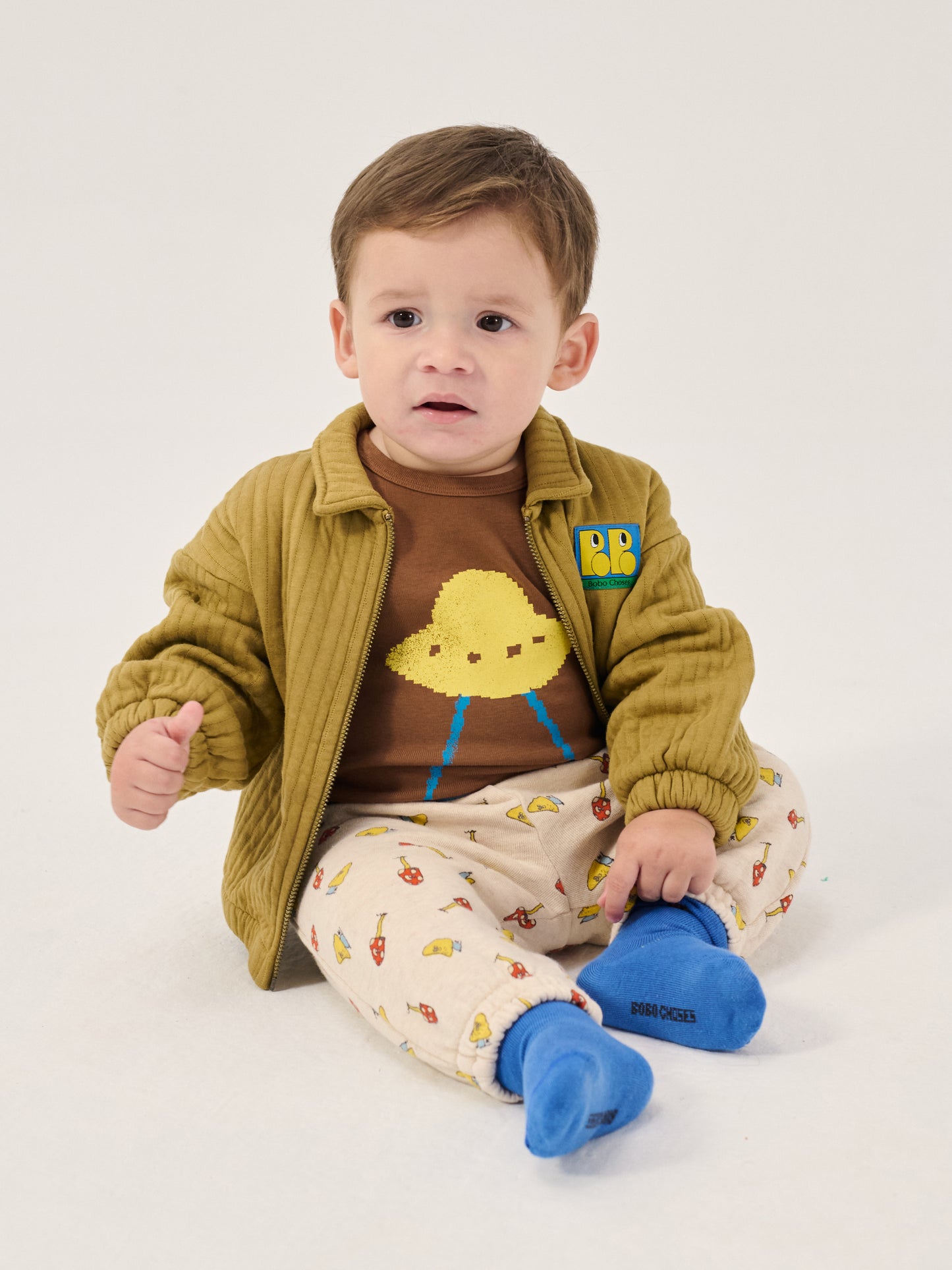 Bobo Choses Baby Tag Quilted Zipped Sweatshirt