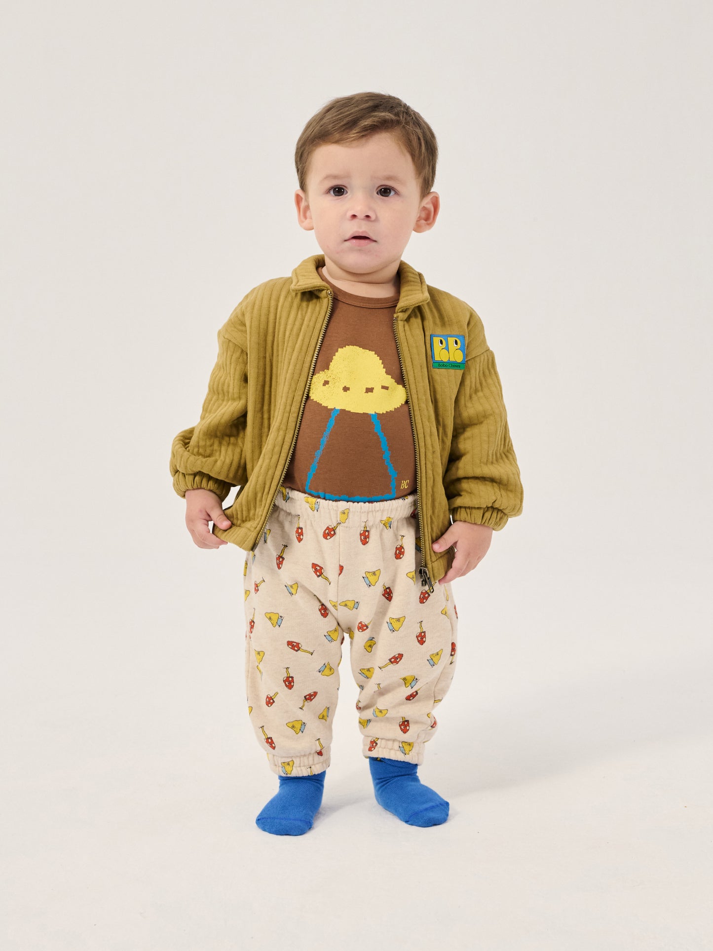 Bobo Choses Baby Tag Quilted Zipped Sweatshirt