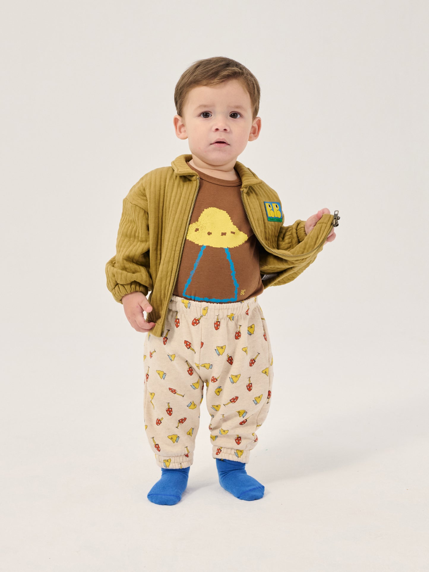 Bobo Choses Baby Tag Quilted Zipped Sweatshirt