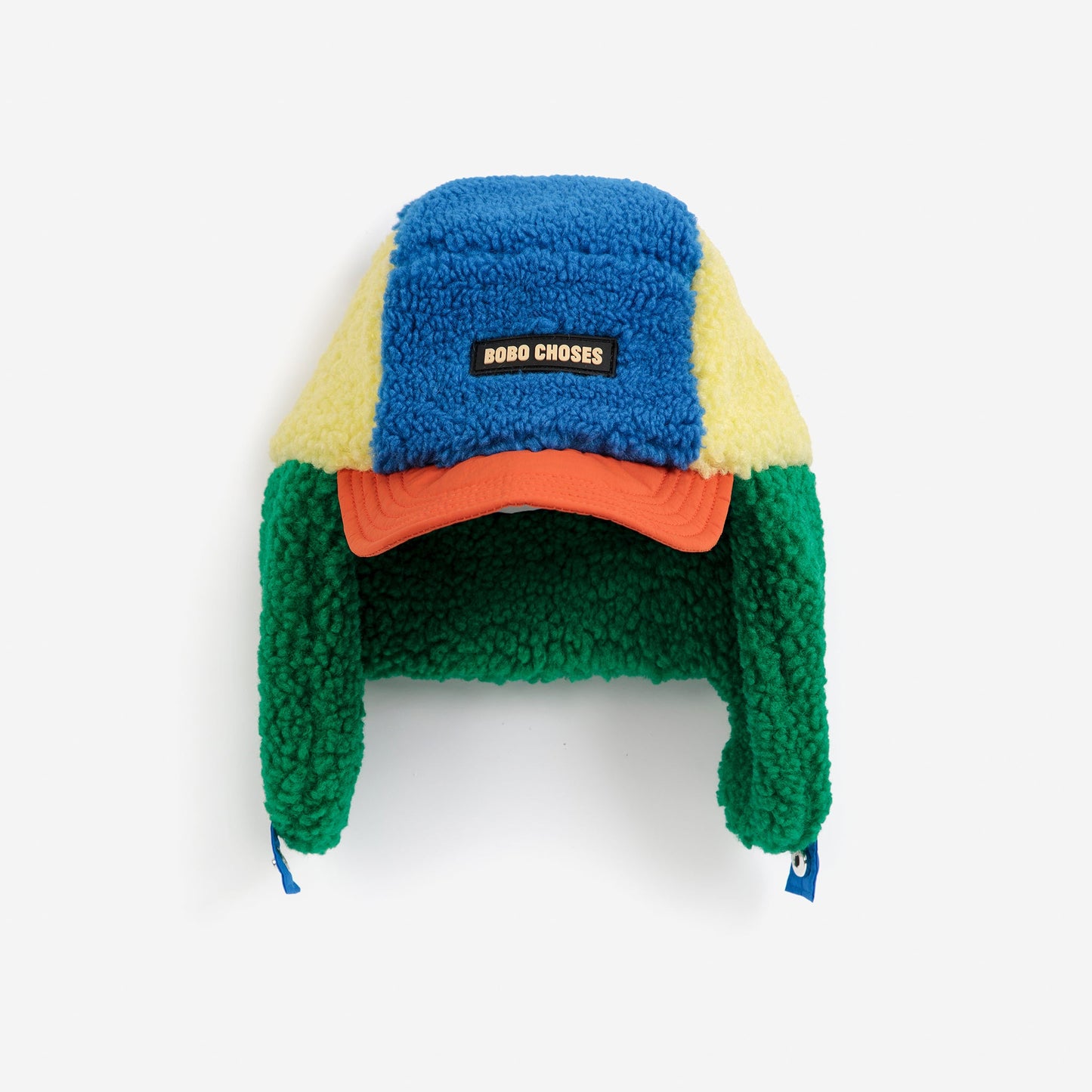 Bobo Choses Baby Yellow/Blue/Green Colour Block Sheepskin Chapka