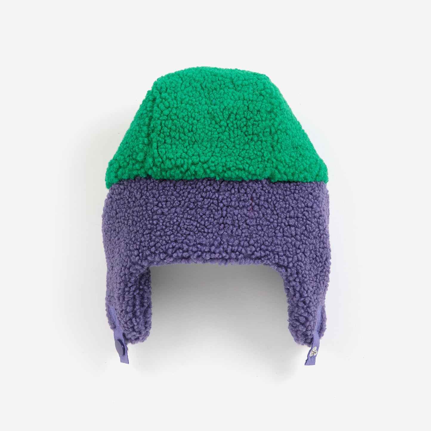 Bobo Choses Baby Green/Purple Colour Block Sheepskin Chapka