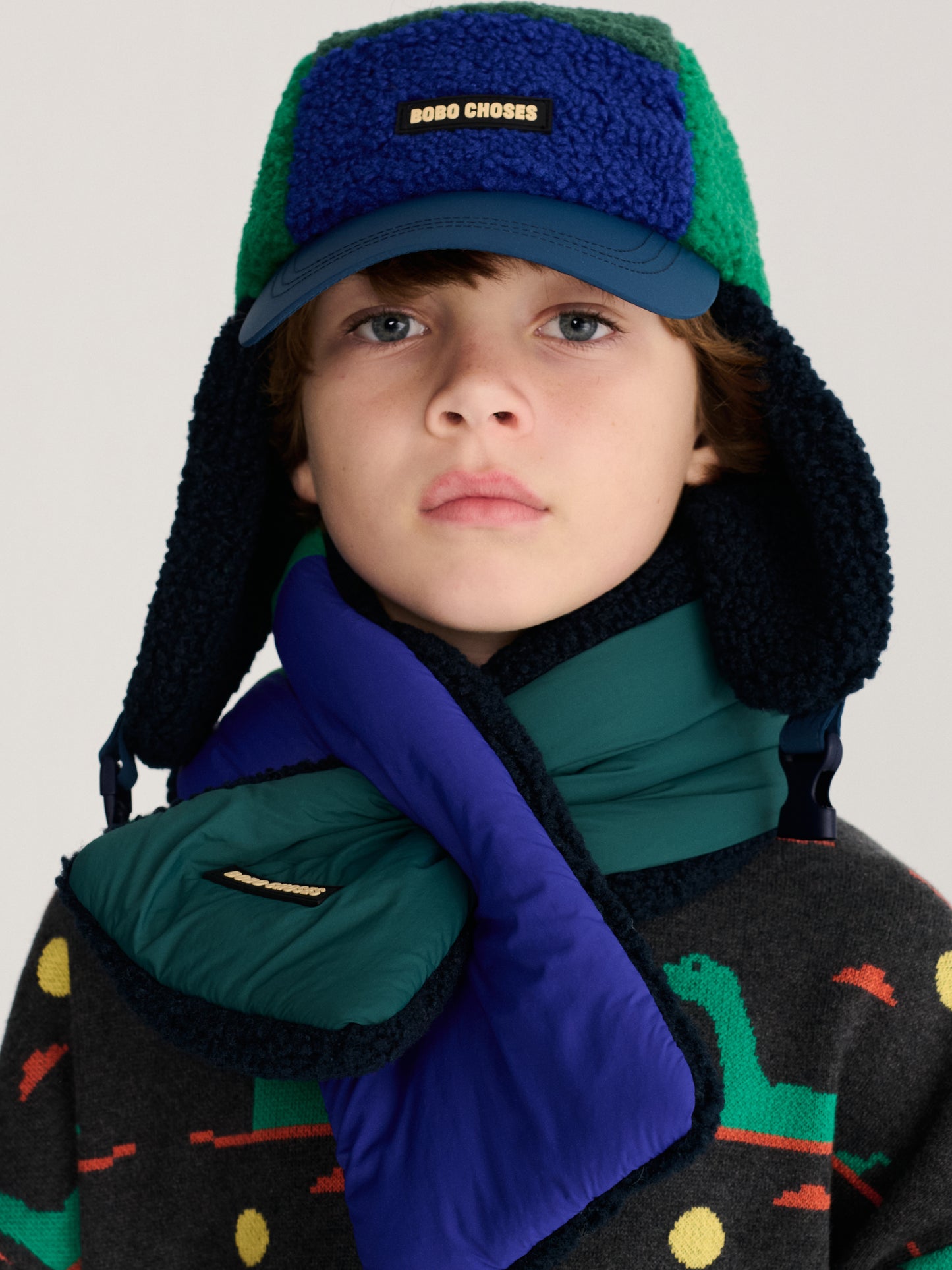 Bobo Choses Blue/Green Colour Block Neck Warmer