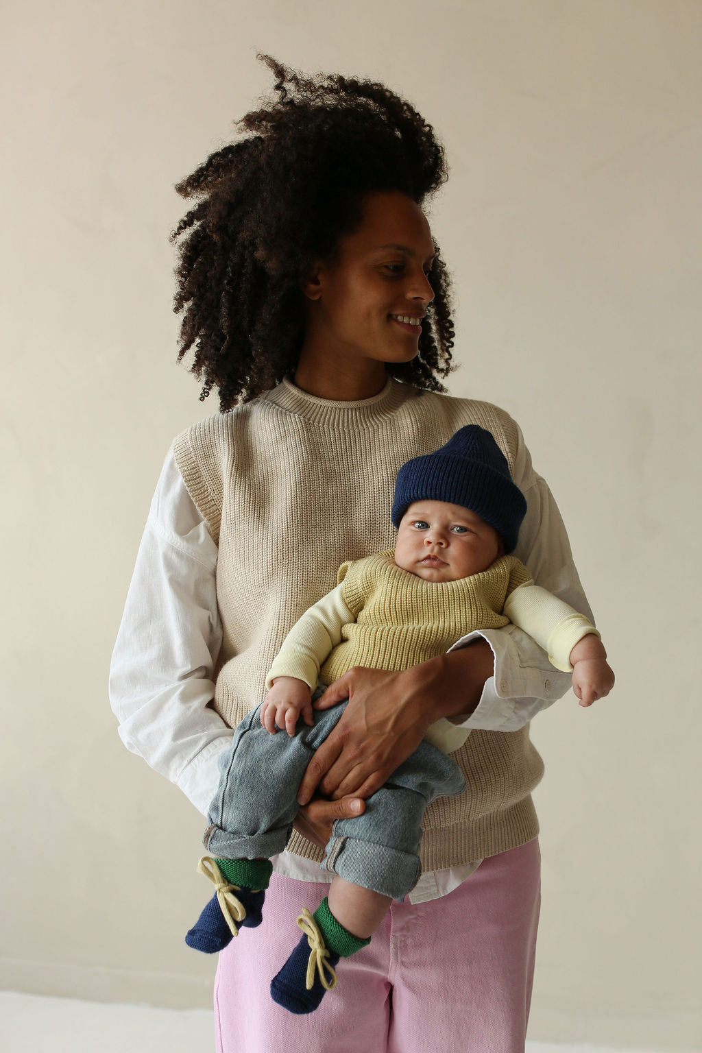 Blue / Grass Merino Wool Booties
