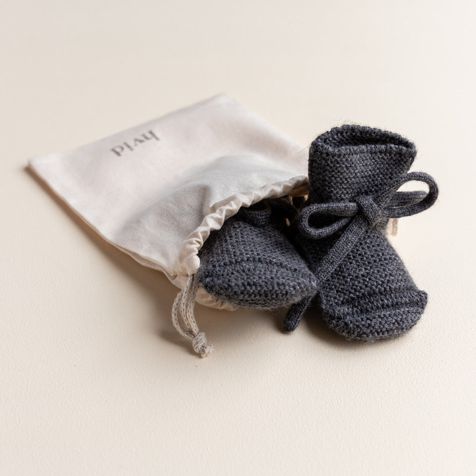 Charcoal  Merino Wool Booties
