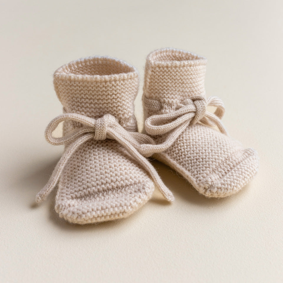 Cream Merino Wool Booties