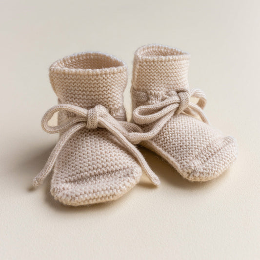 Cream Merino Wool Booties
