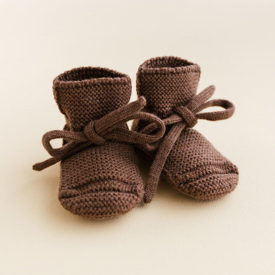 Mocha Merino Wool Booties