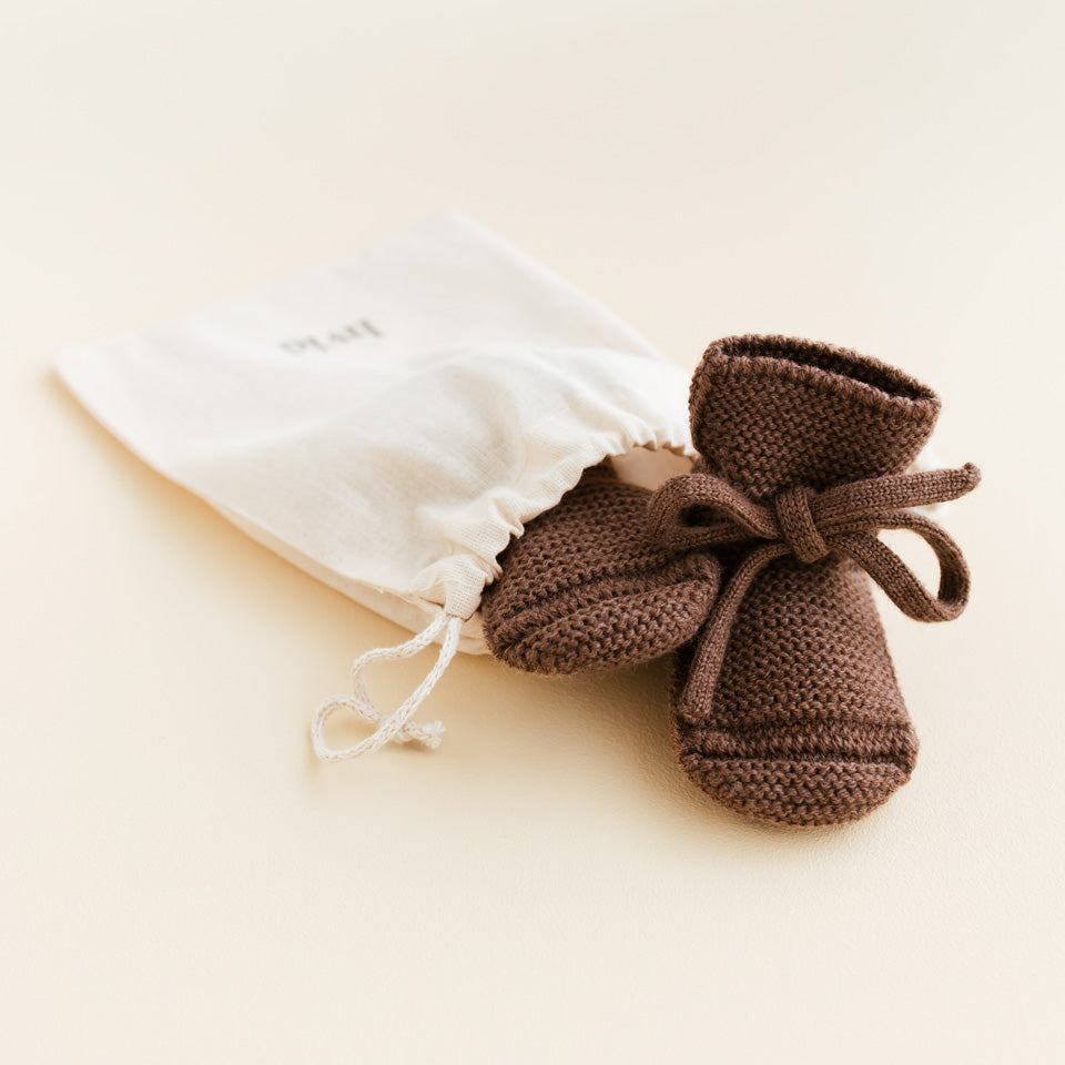 Mocha Merino Wool Booties