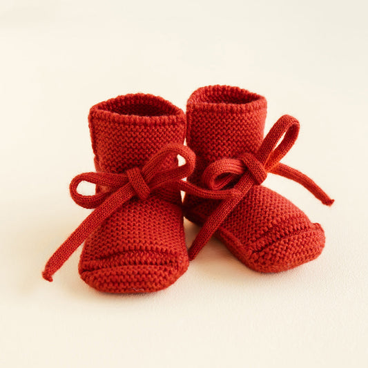 Red Merino Wool Booties