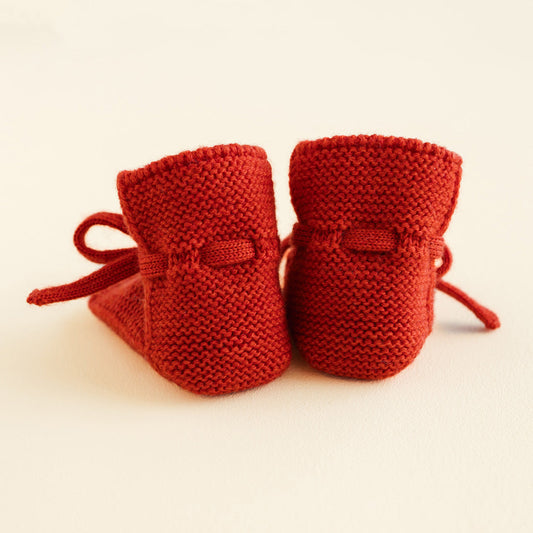Red Merino Wool Booties