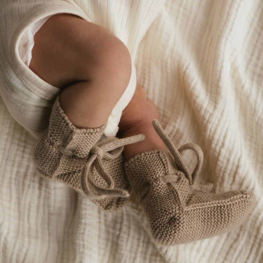 Sand Merino Wool Booties
