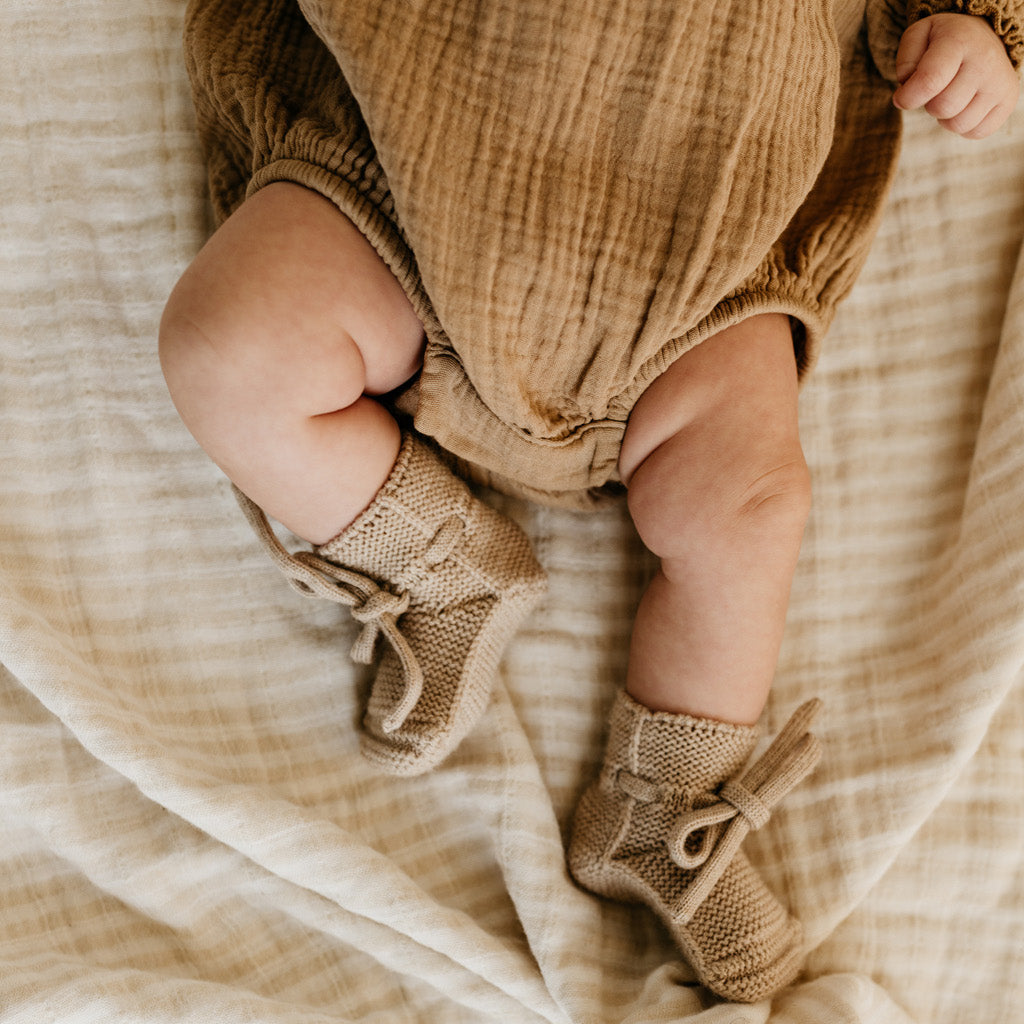Sand Merino Wool Booties