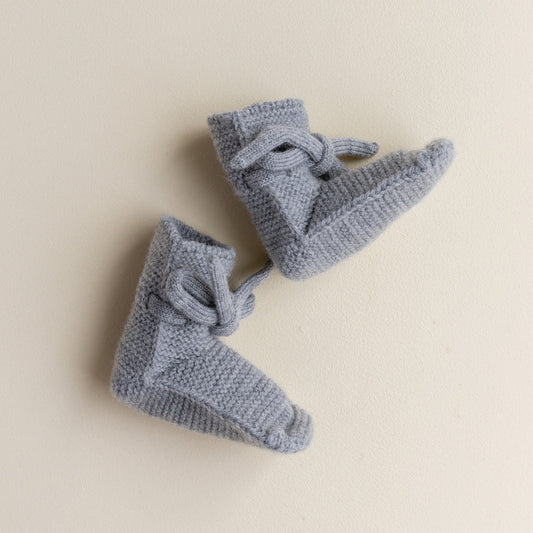 Grey Melange Merino Wool Booties