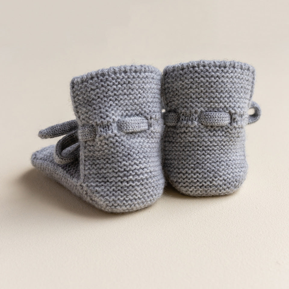 Grey Melange Merino Wool Booties