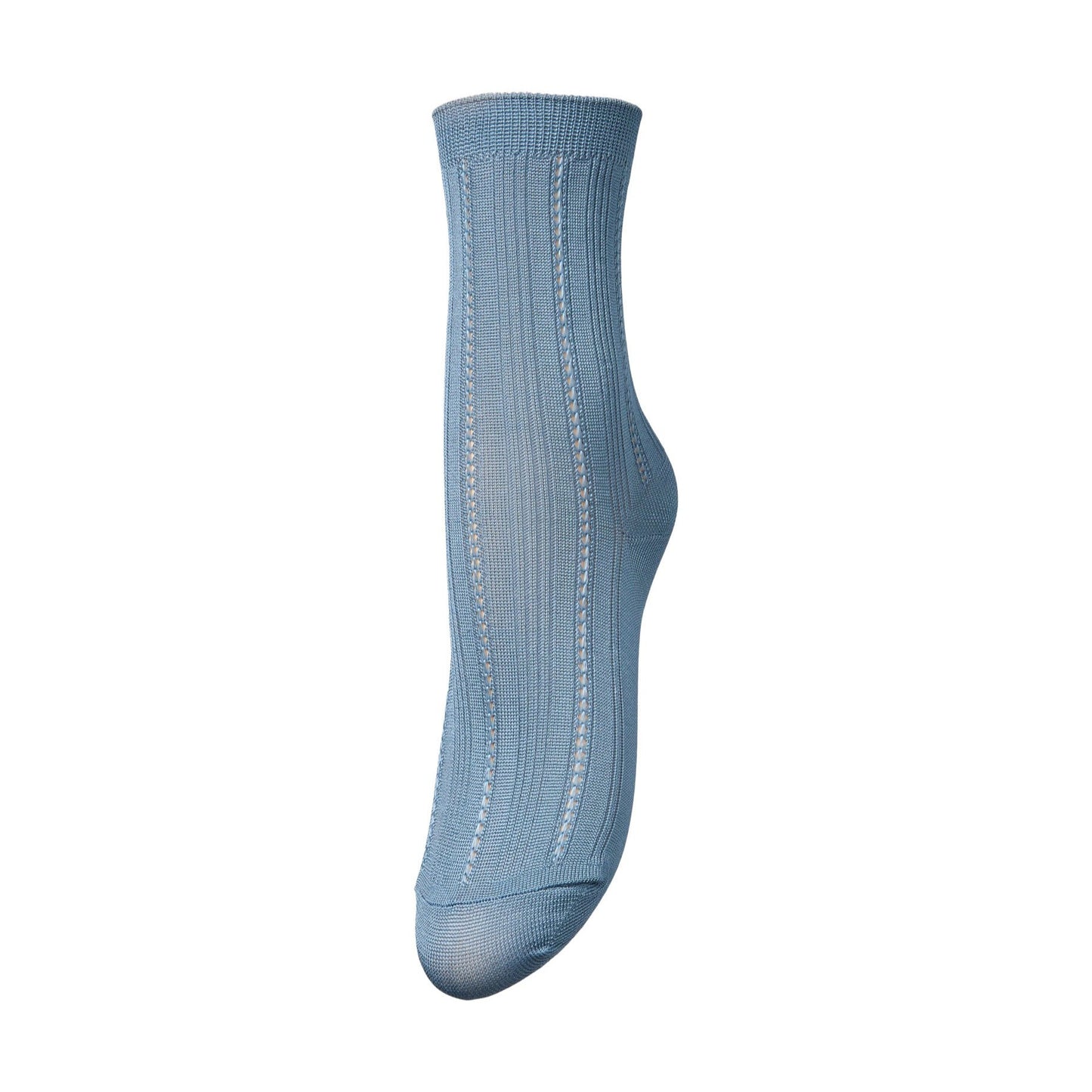 Becksöndergaard Drake Socks in coronet blue featuring a sparkling glitter design, showcasing their soft texture and comfortable fit, perfect for adding a stylish touch to any outfit.