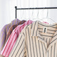 Bongusta Naram Shirt, Lilac & Neon Yellow Stripe
