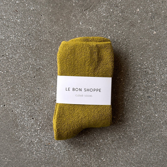Le Bon Shoppe Green Olive Cloud Socks