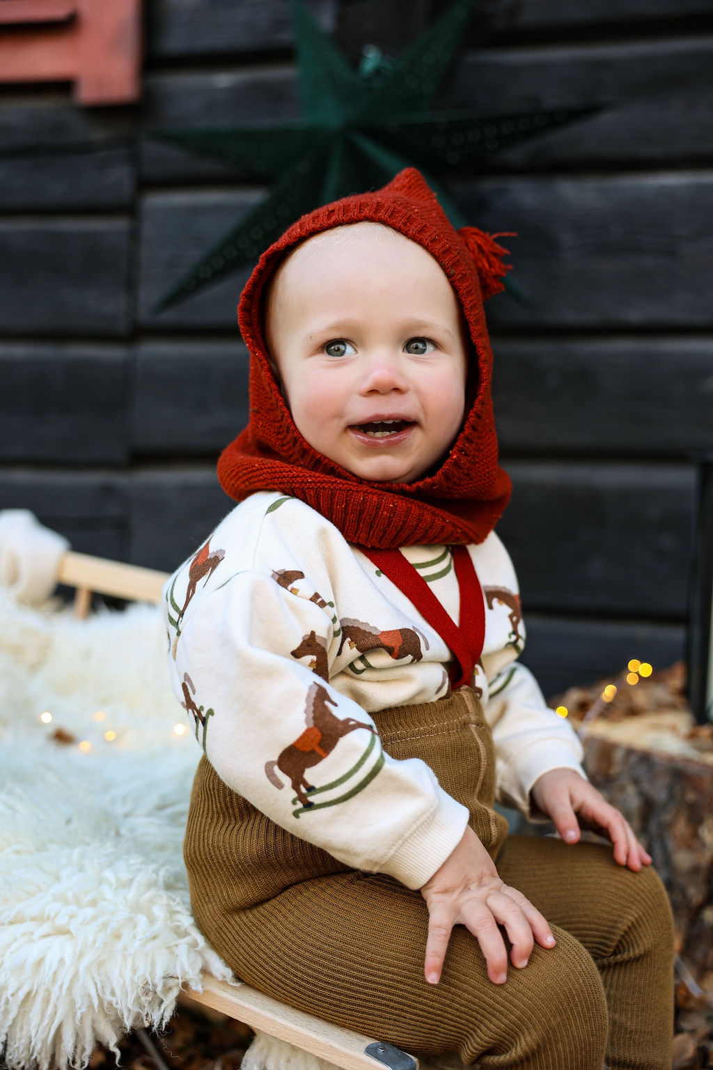 Silly Silas Acorn Brown w Maple Leaf Footless Tights