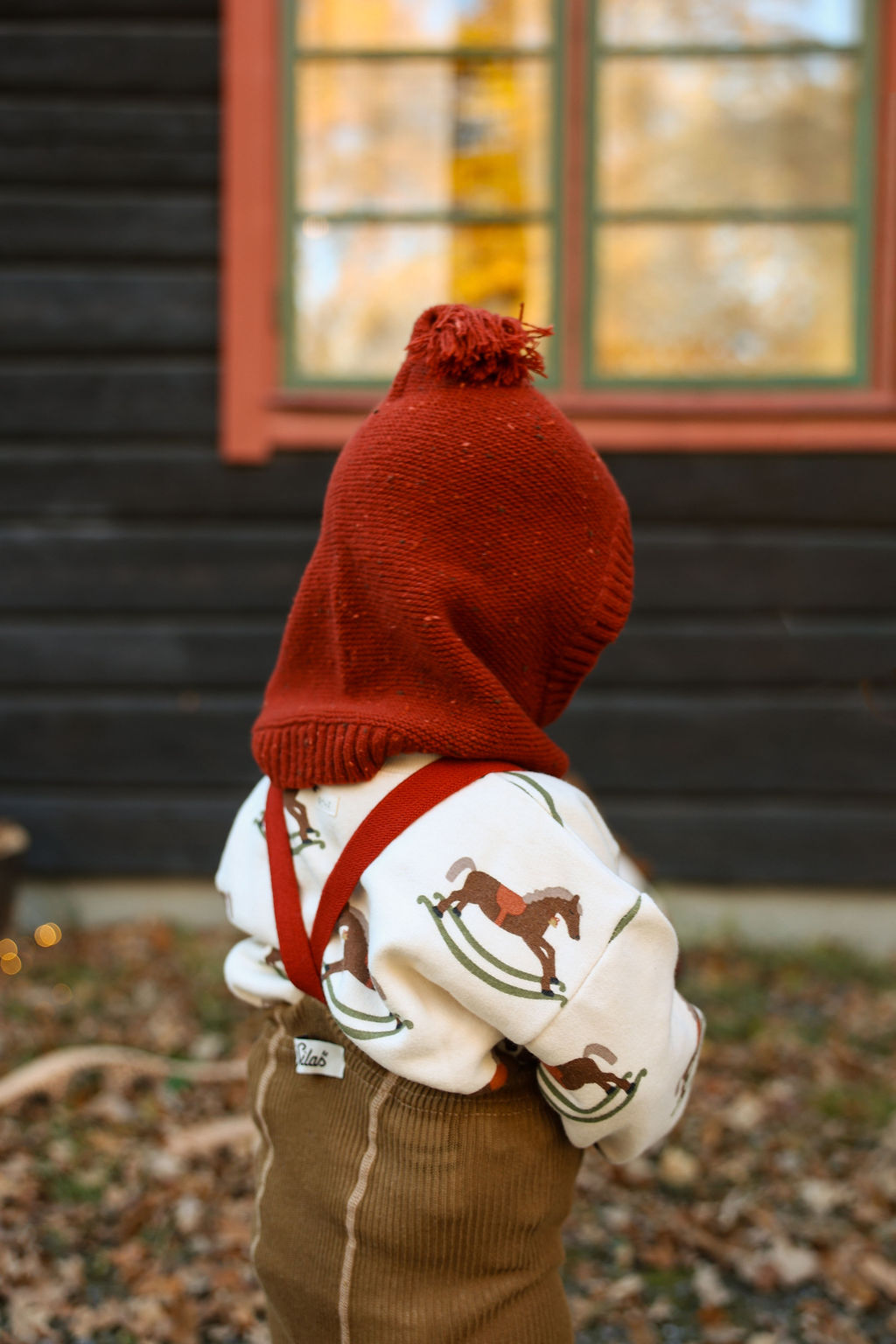 Silly Silas Acorn Brown w Maple Leaf Footless Tights