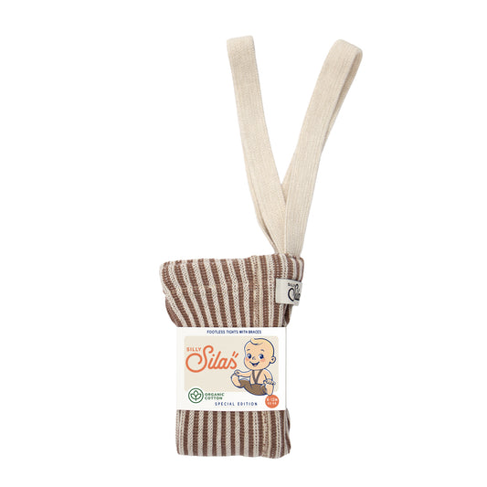 Silly Silas Atelier Collection Granola x Cream Striped Footless Tights